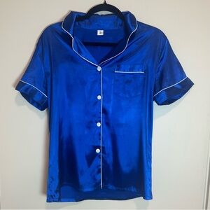 Satin Blue Women's Sleep Shirt